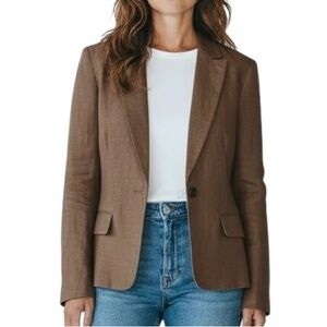 Loft Single-Button Blazer in Classic Chic Neutral Warm Brown Size 10